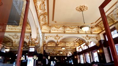 Inside a restaurant
