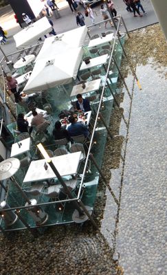 Restaurant with water feature