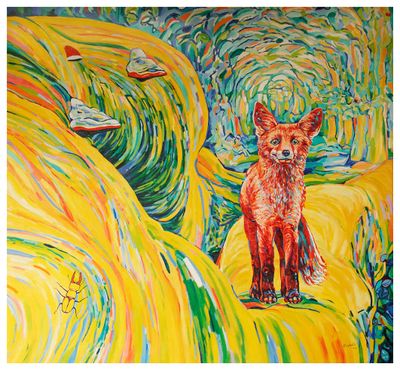Bosvos, van fotoproject naar schilderij
