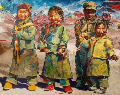 Kinderen in Tibet