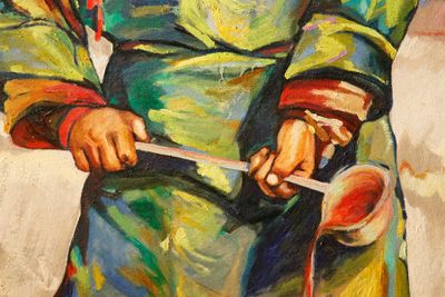 Kinderen in Tibet, detail