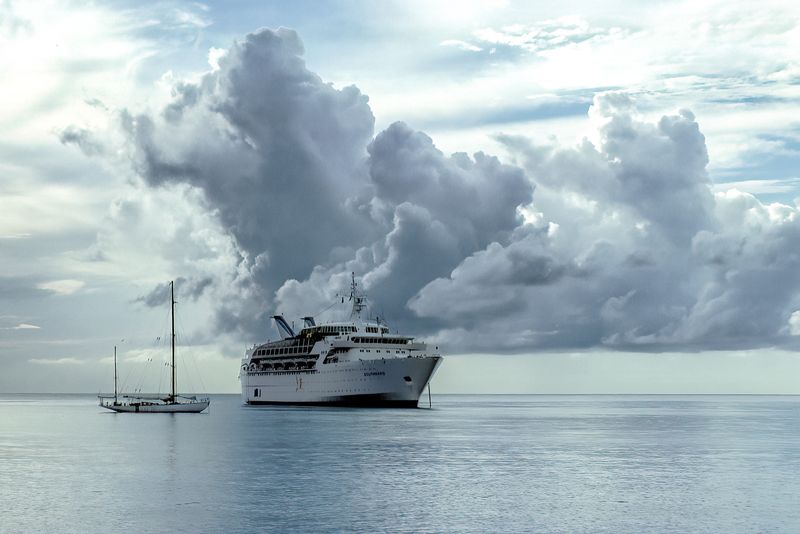 MS Southward anchored off Cayman Islands
