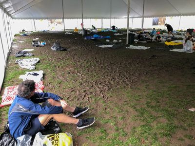 This tent was abandoned because of  the water and mud (2019)