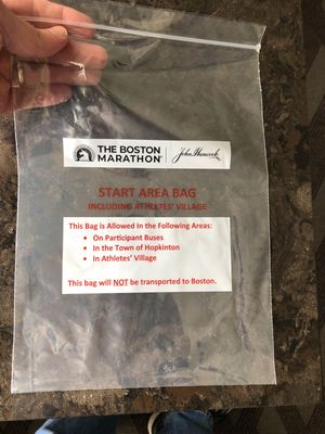 Start area bag - with few exceptions, everything has to fit in this (2019)