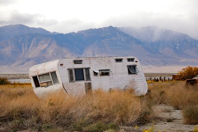 Keeler white abandoned travel trailer 