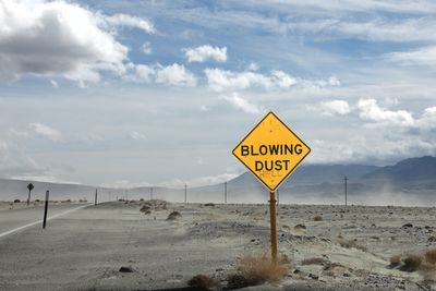 Owens Lake Blowing Dust sign