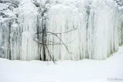 Frozen runoff into the creek
