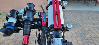 Left to right: finder scope; guide scope; Sun finder; ASIAIR Plus controller; the SVBONY SV503 ED102mm telescope.

20230603_054820.jpg