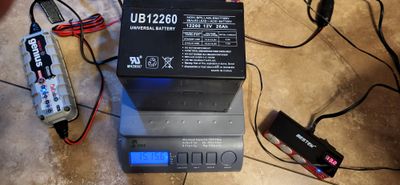 A 12v 26Ah sealed lead-acid battery. Can be run for ~3 nights before recharging. At nearly 16lbs, it is heavy. Hence the roll-about cart.
20230614_182057.jpg
