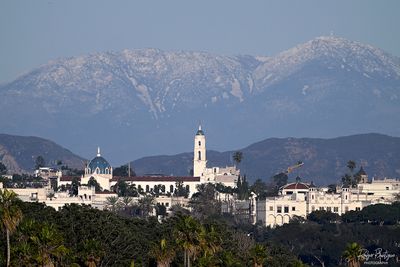USD with snow capped mountains in the background