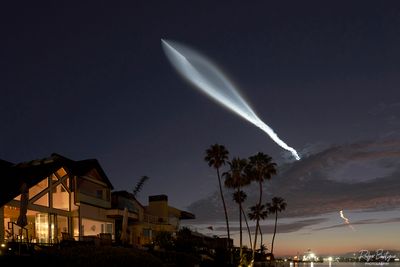 Space X launch passing over Coronado, CA