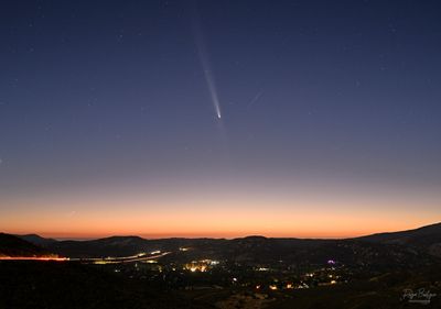 Comet C/2023 A3 (Tsuchinshan-ATLAS) taken from Valley View Point along Sunrise Highway
