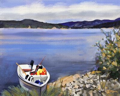 Boat on Chambers Lake • original not available