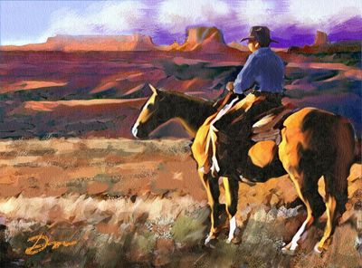 COWBOY AT SUNSET