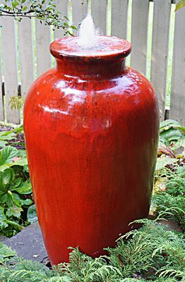 Bubbling red urn.