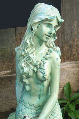 Mermaid sculpture.