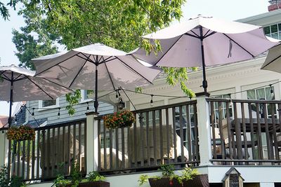 Porch umbrellas.