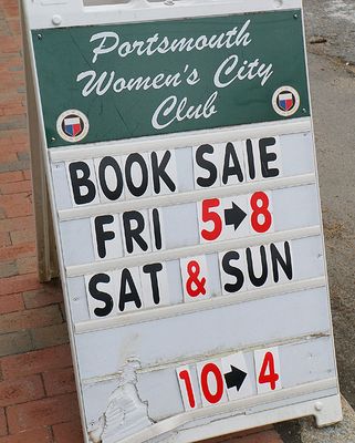 Book sale inside.