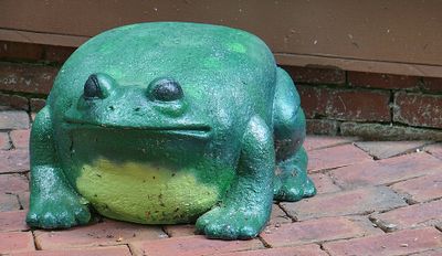 Large ceramic frog.