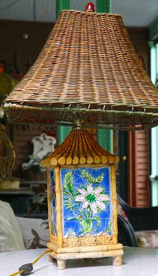 Lamp on back porch.
