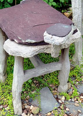 Rustic stool.