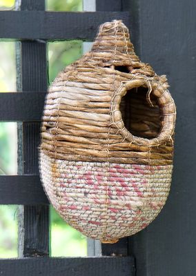 Fiber birdhouse.