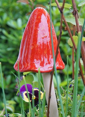 Ceramic mushroom.