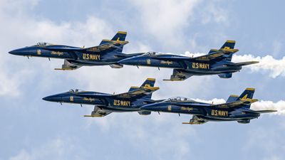 Blue Angels Delta Formation Side View