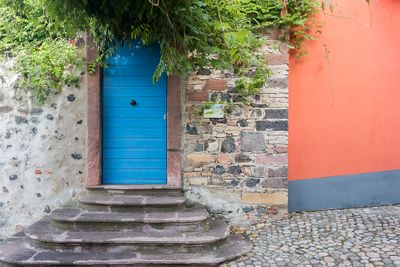 Blue Door and Orange Wall
