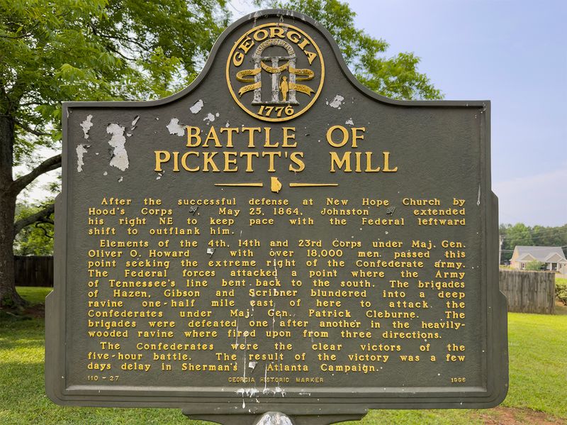 Picketts Mill Historic Marker