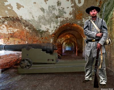 Standing Guard In Casements At Fort Morgan, Fall, 1862