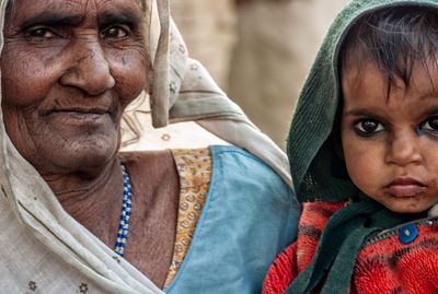 Grandmother and Baby with Kohl Eyes