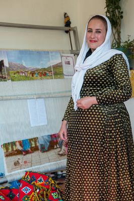Qashqai Woman with Weavings