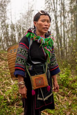 Hmong Woman, Walking from Town