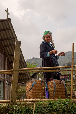 Hmong Woman Selling Crafts