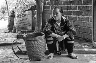 Hmong Teen Selling Crafts