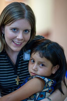 Volunteer and Quiceh Girl