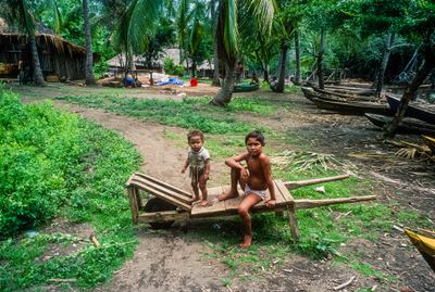 Island Children with Boats