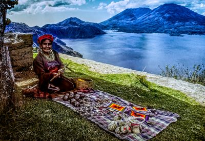 Weaving by Lake Atitlan