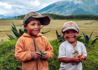 Rogelio and Victor with Christmas Candy