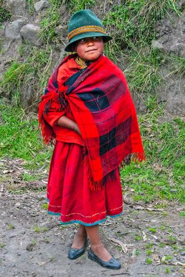 Quechua Shepherdess Waiting for Candy