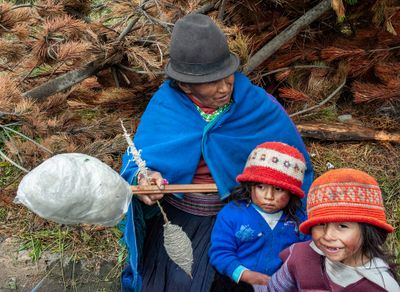 Quechua Grandmother Spinning Wool