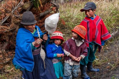 Quechua Grandmother Spinning Wool