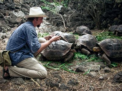 Tim with Tortoises