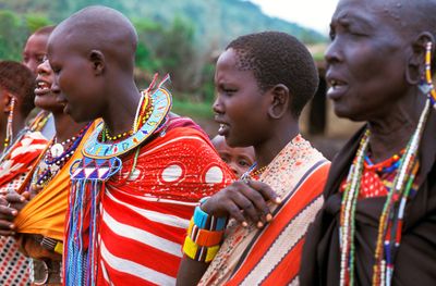 Masai Women in Traditional Costumes