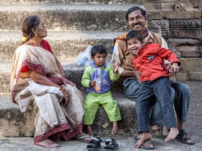 Family at Temples