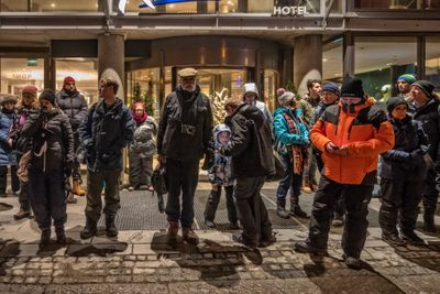 Waiting for the Northern Lights Bus