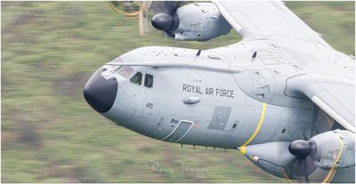 an Atlas A400M starting the left bank for Corris Corner