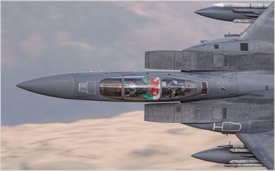 Ddraig Goch in an F15 and a wave from the Wizzo