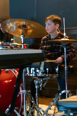 Blaise on the skins